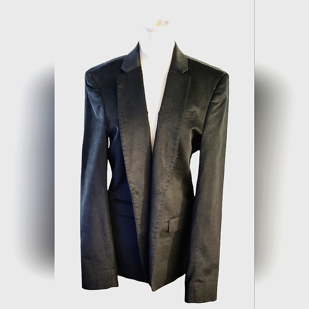 MEN'S JACKET | BLACK SUEDE LIKE | SIZE MEDIUM|DEAN BLAZER| GUESS